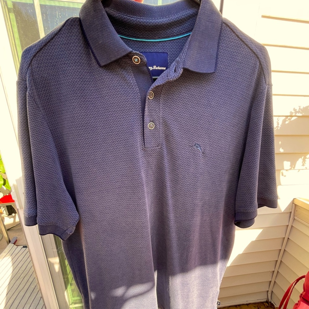 Tommy‎ Bahama Blue Collared Short Sleeve Button Golf Polo Men’s Medium.
